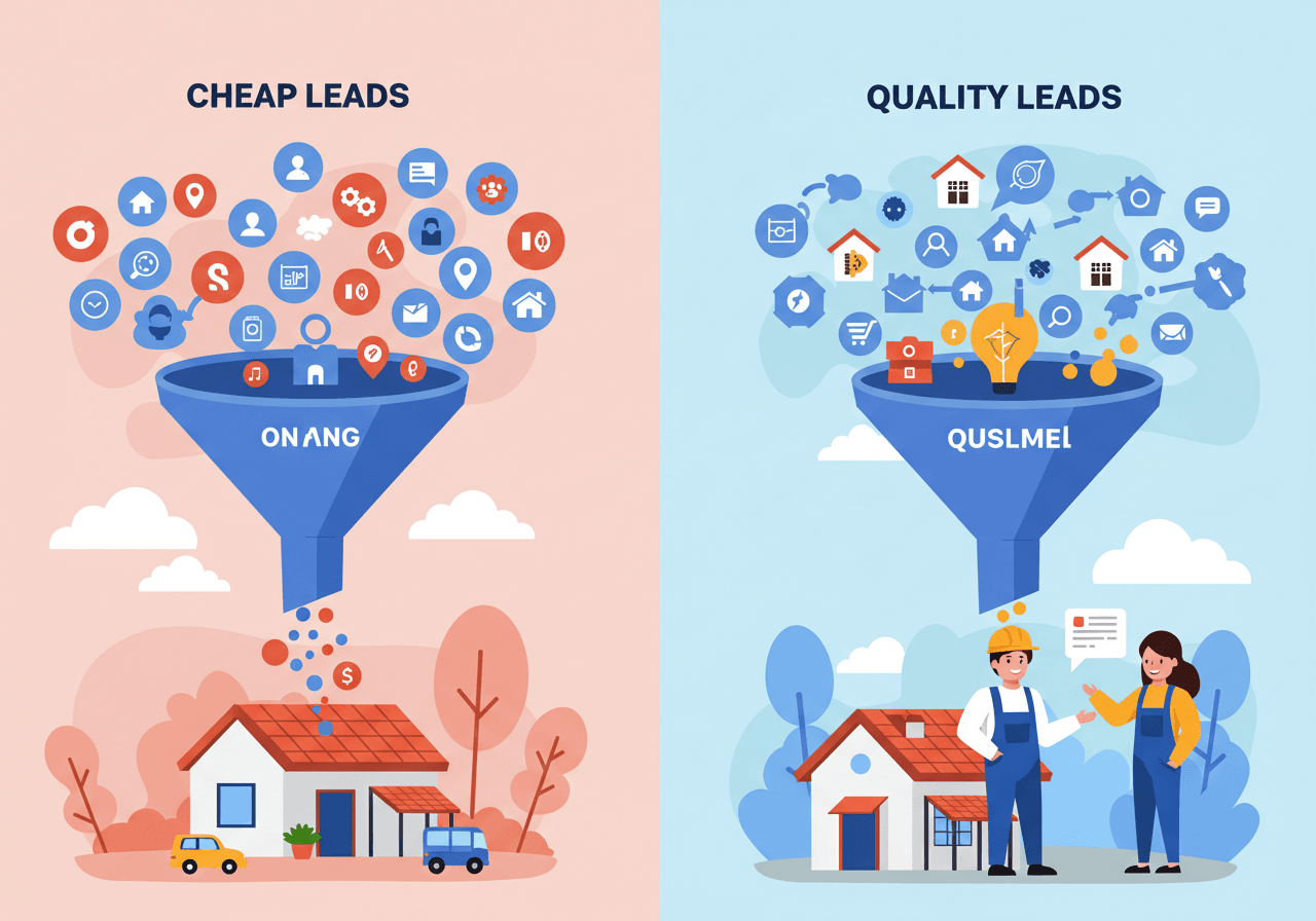 A dashboard showing key performance indicators for a roofing business.